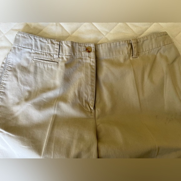 Ralph Lauren beige 100% cotton pants high waist straight legs pockets US 14 - Picture 6 of 15